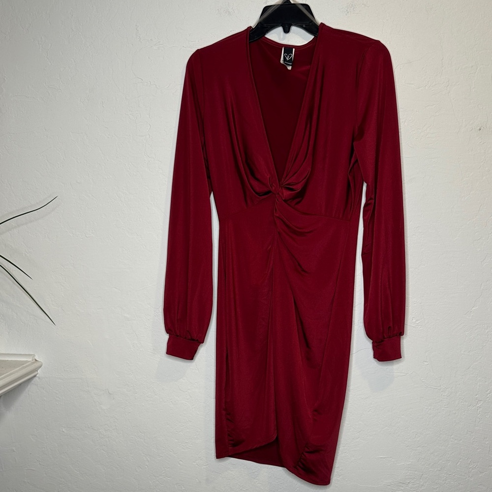 Windsor Elegant Burgundy Long Sleeve Dress Size Large Holiday Ready!